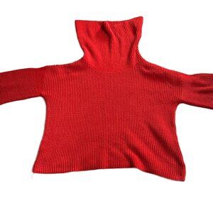 Orange Splendid Cropped Bell Sleeve Sweater